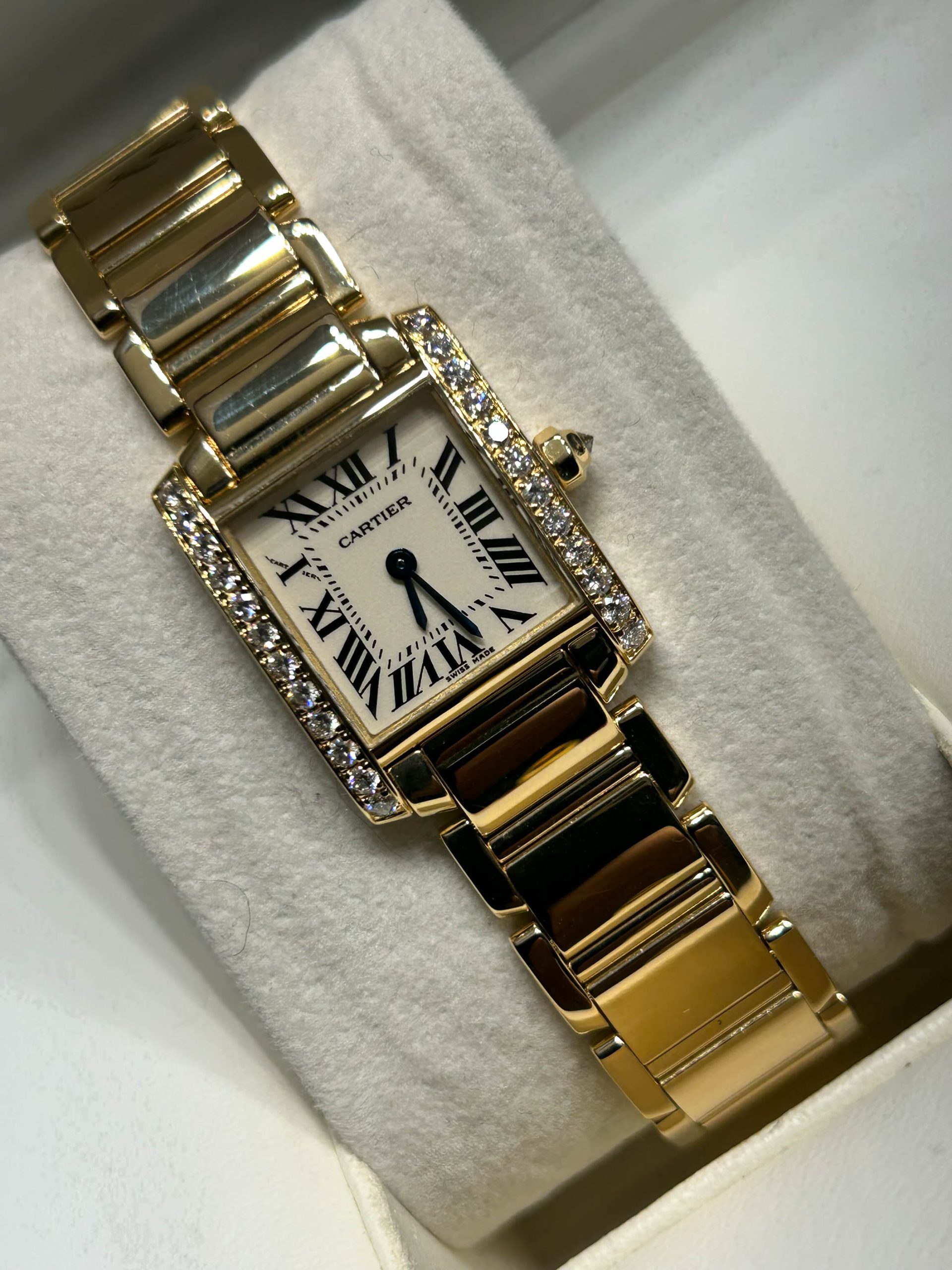 Cartier Tank Francaise - Ref 2385 - 18Kt Yellow Gold & Diamonds