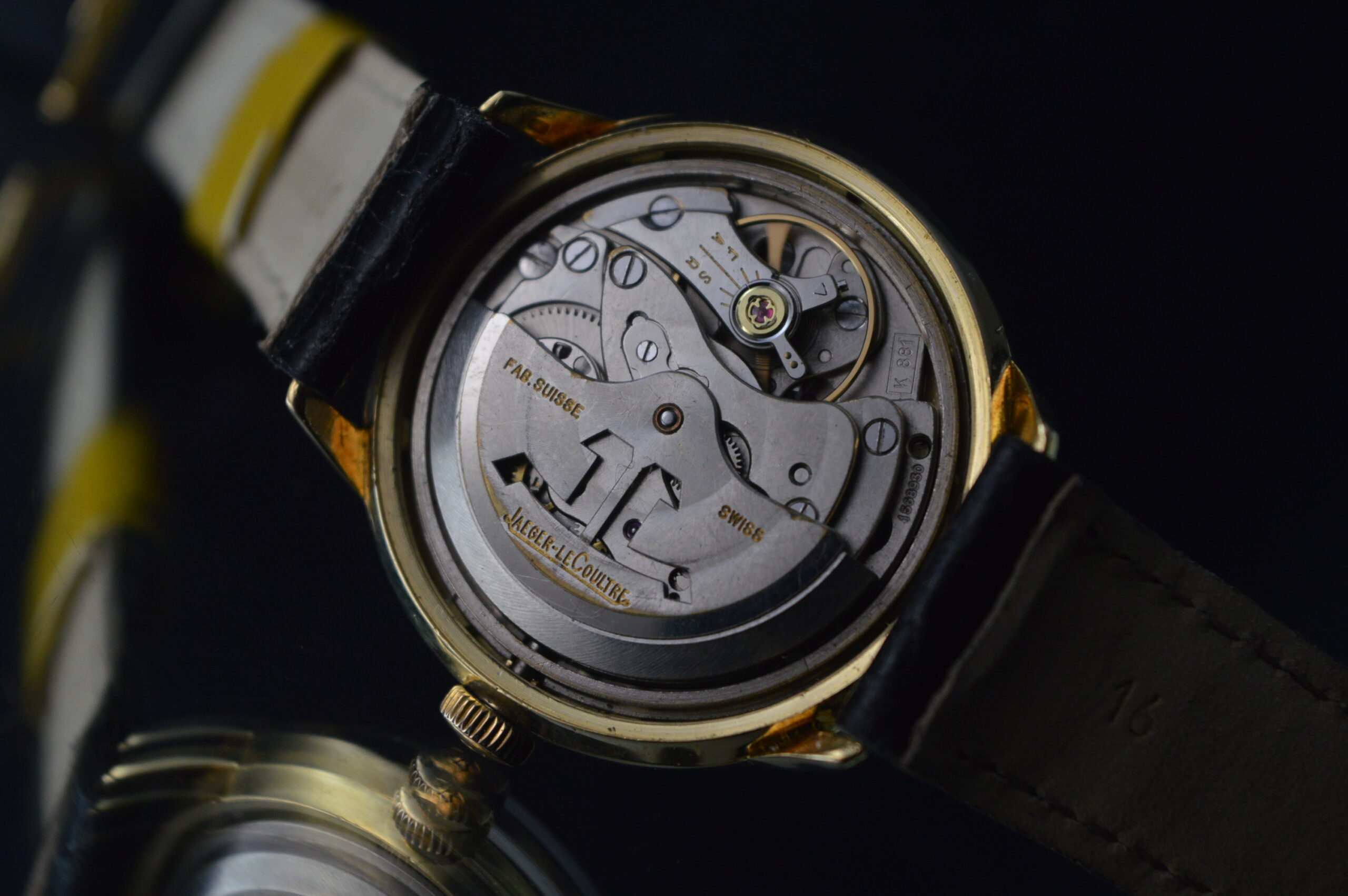 JAEGER-LECOULTRE E396 FULL SET VINTAGE AUTOMATIC 34MM WATCH 18K SOLID GOLD K.881