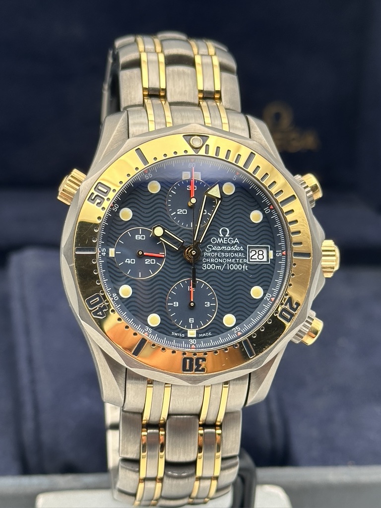 Omega Seamaster 300 Titane and Yellow Gold 18 Kt 3780504 Perfect Condition