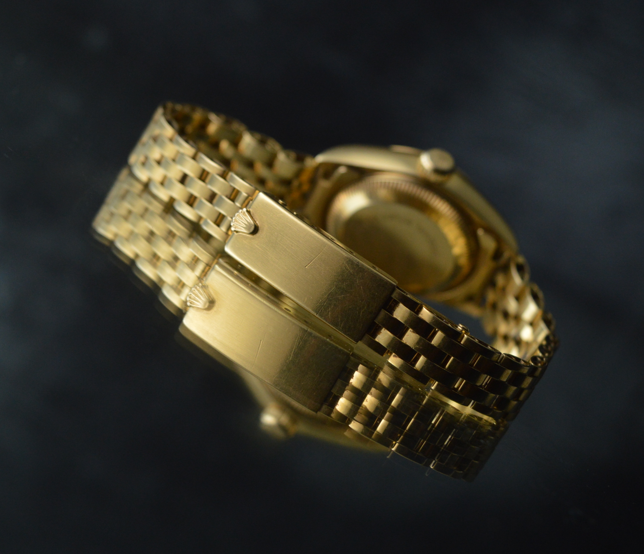 ROLEX STUNNING LADY-DATEJUST 69178 SOLID YELLOW GOLD SAPPHIRE GLASS AUTOMATIC