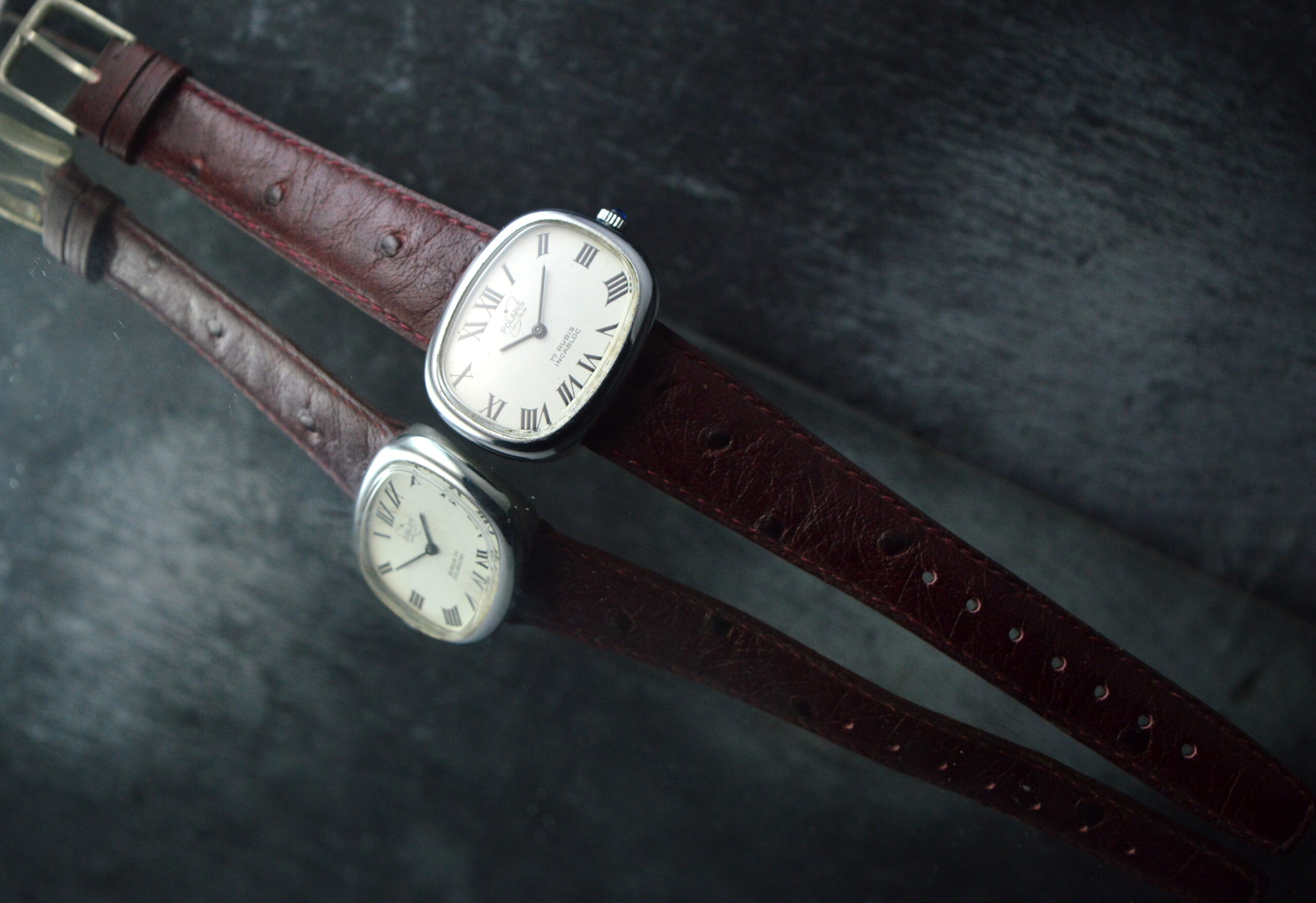 POLARIS MEN'S RARE VINTAGE DRESS WATCH 35 X 28MM FROM 70'S