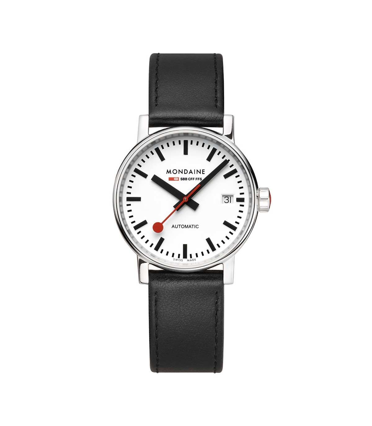 MONDAINE Evo2 Automatic Leather Watch - 35mm OFFICIAL DEALER MSE.35610.LB
