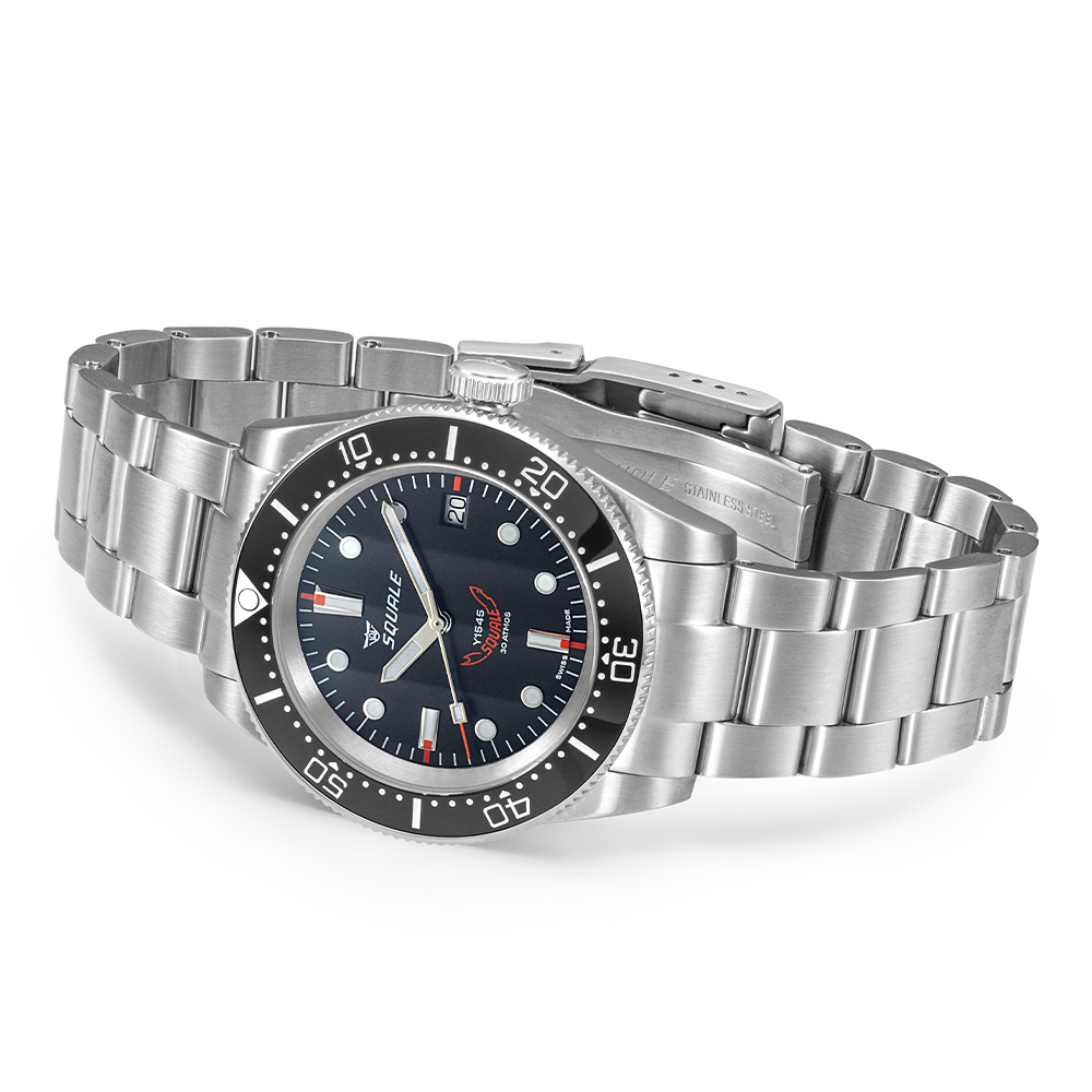 Squale 1545 Black Bracelet OFFICIAL DEALER 1545BKBKC.AC