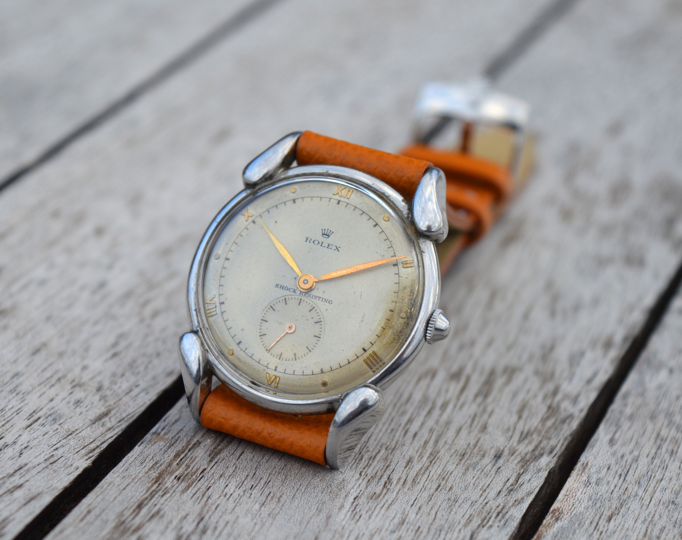 Rolex Men's Rare Precision 4560 Vintage Fancy Tear Drop Lugs Cal.1200