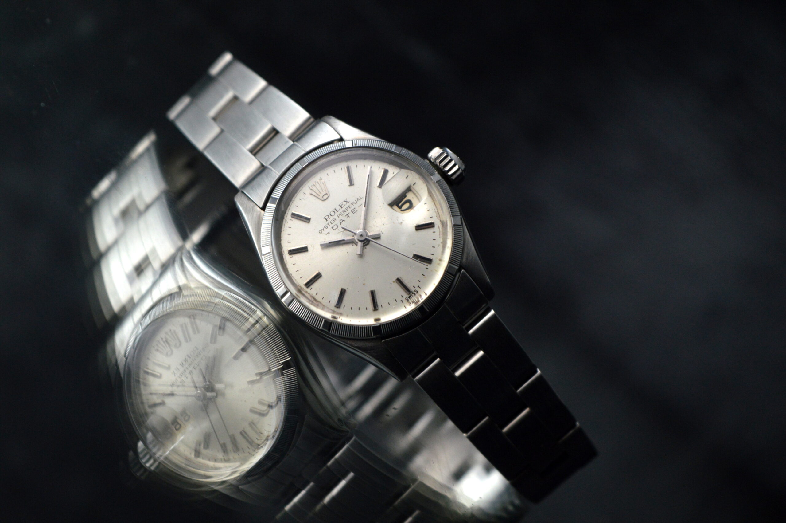 ROLEX LADIES OYSTER PERPETUAL DATE 6519 STAINLESS STEEL VINTAGE DRESS AUTOMATIC