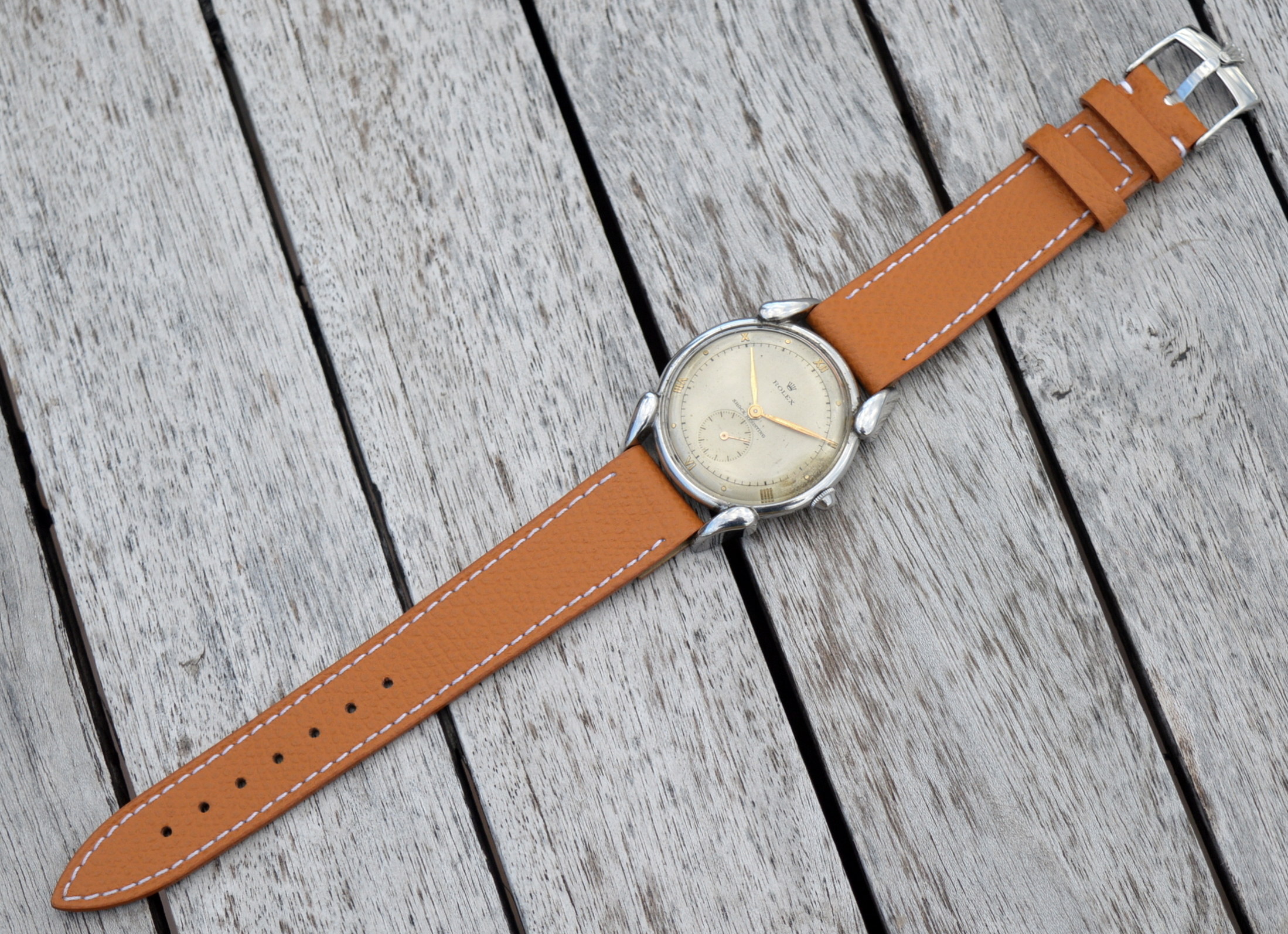 Rolex Men's Rare Precision 4560 Vintage Fancy Tear Drop Lugs Cal.1200