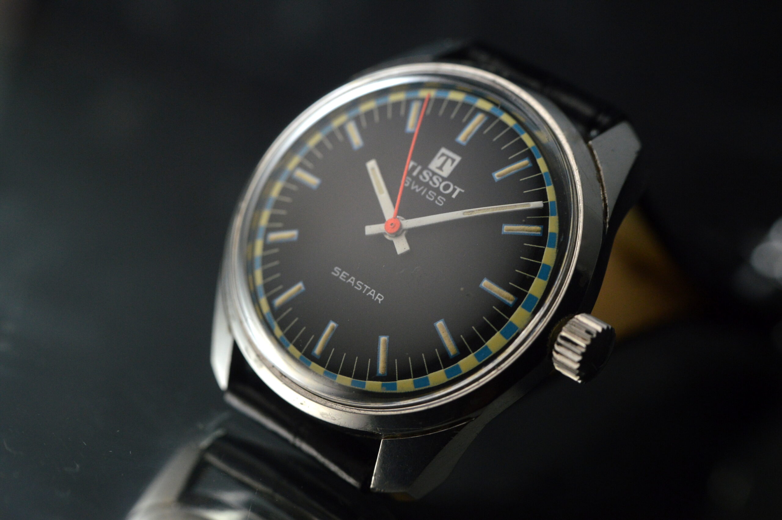 TISSOT-SEASTAR-ANNI 60-ACCIAIO-CARICA MANUALE-CALIBRO 781-1-OROLOGIO VINTAGE