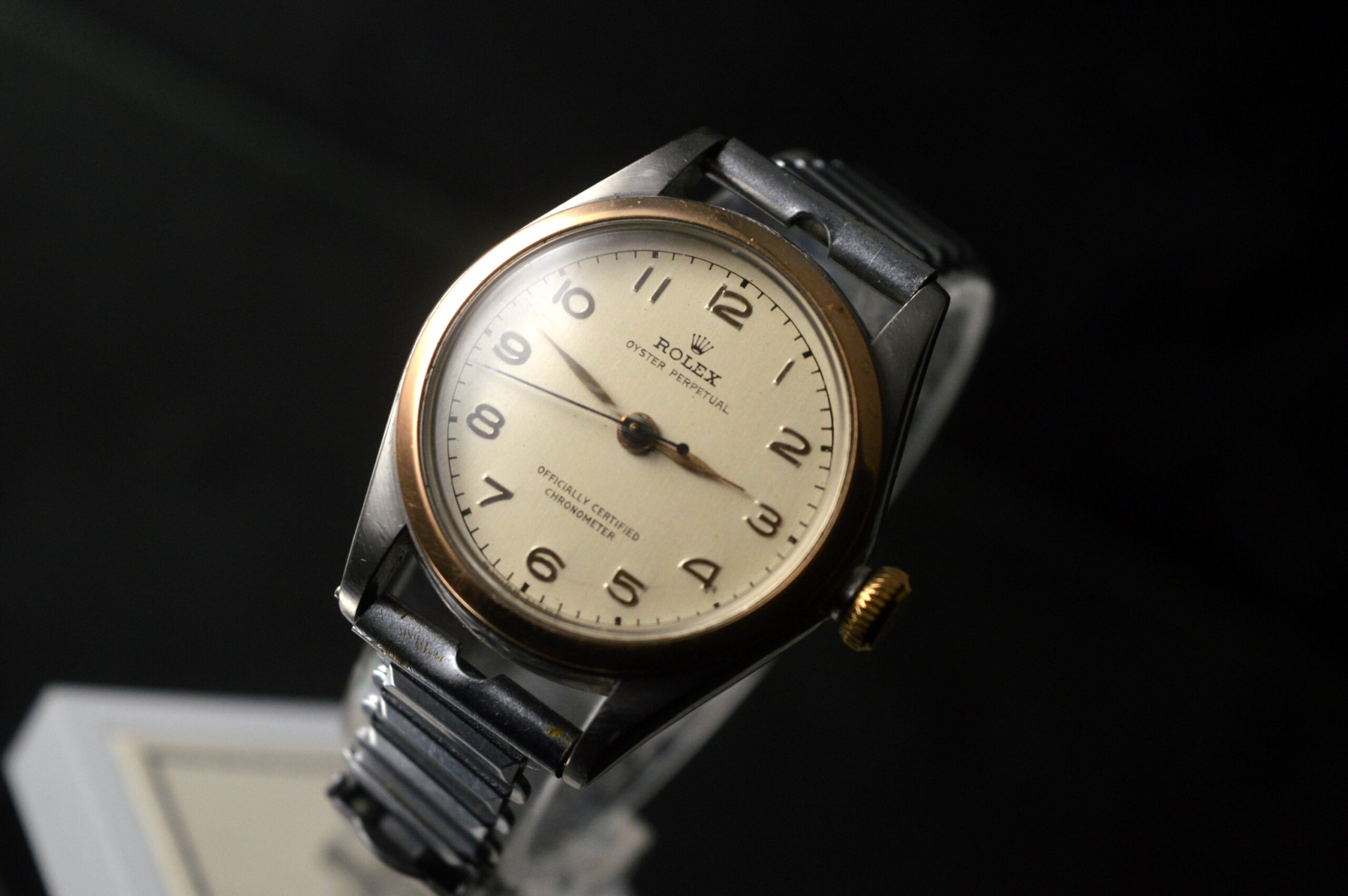 ROLEX ONE OF THE RAREST BUBBLEBACK AUTOMATIC STEEL/ROSE GOLD 29,5MM 4846 (1948)