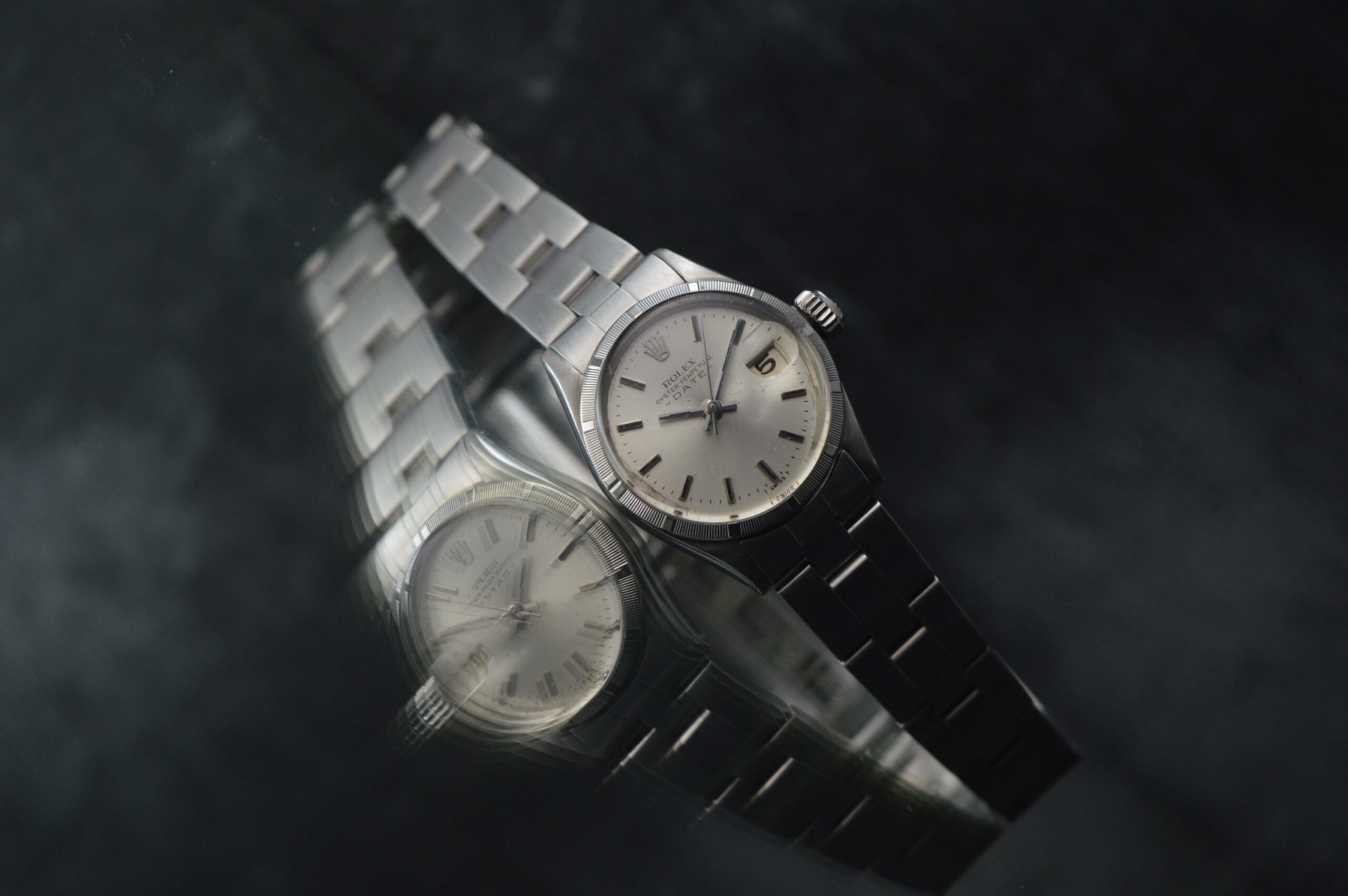 ROLEX LADIES OYSTER PERPETUAL DATE 6519 STAINLESS STEEL VINTAGE DRESS AUTOMATIC