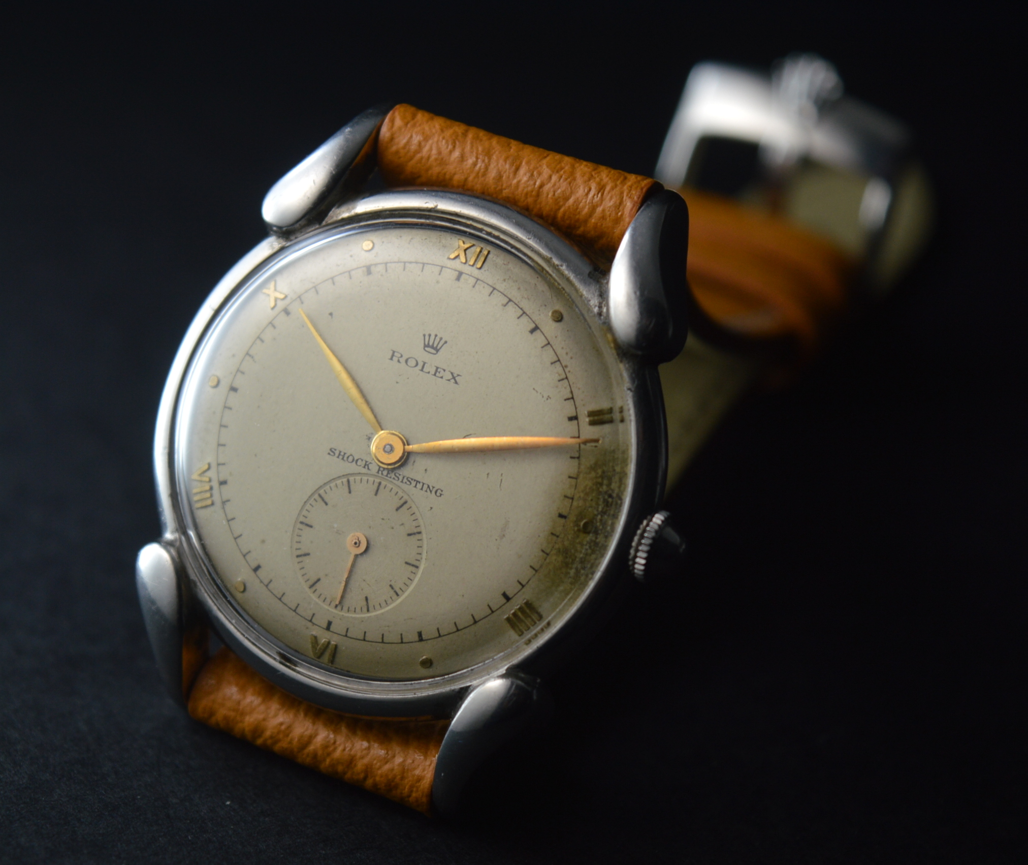 Rolex Men's Rare Precision 4560 Vintage Fancy Tear Drop Lugs Cal.1200