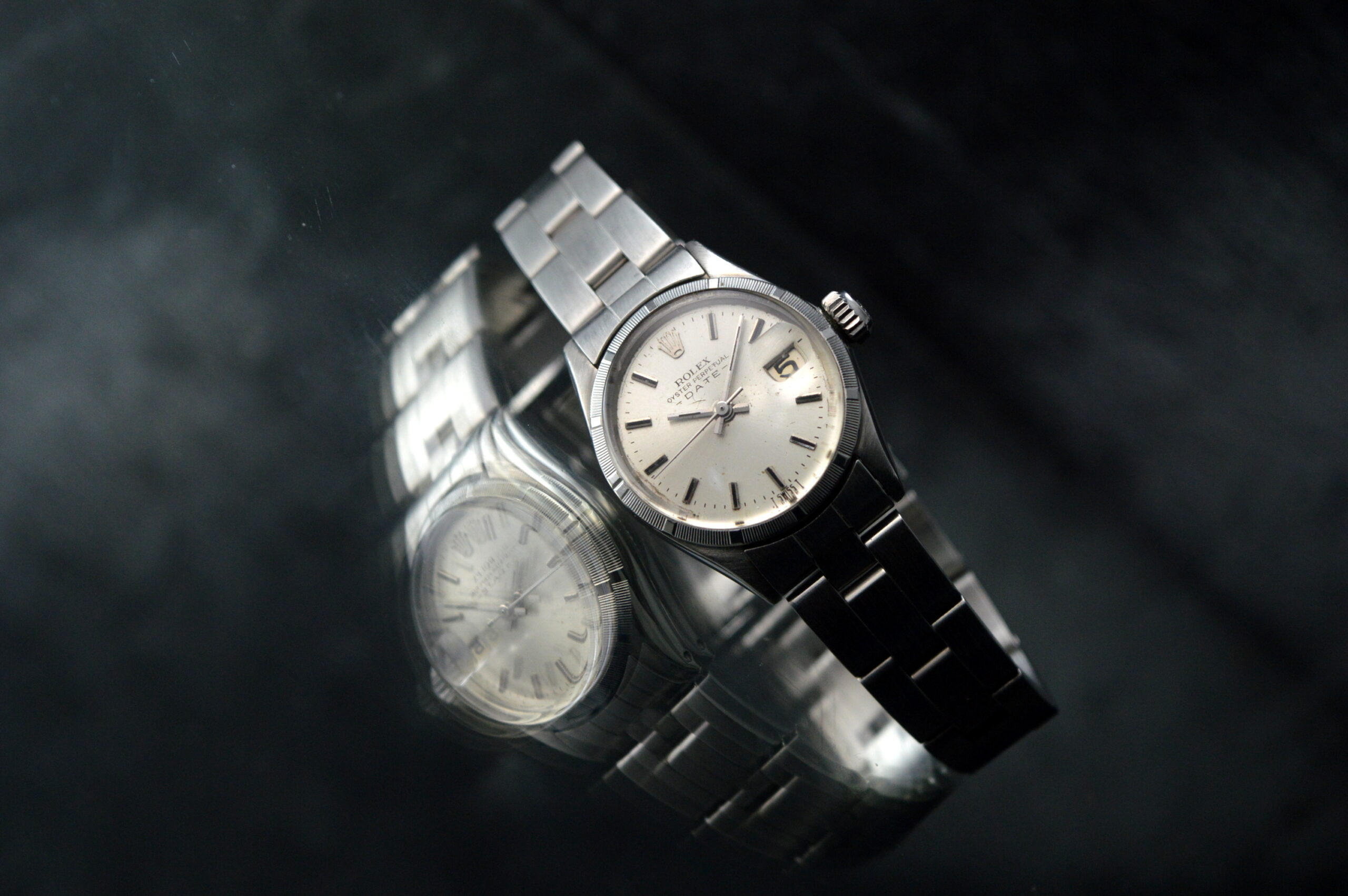 ROLEX LADIES OYSTER PERPETUAL DATE 6519 STAINLESS STEEL VINTAGE DRESS AUTOMATIC